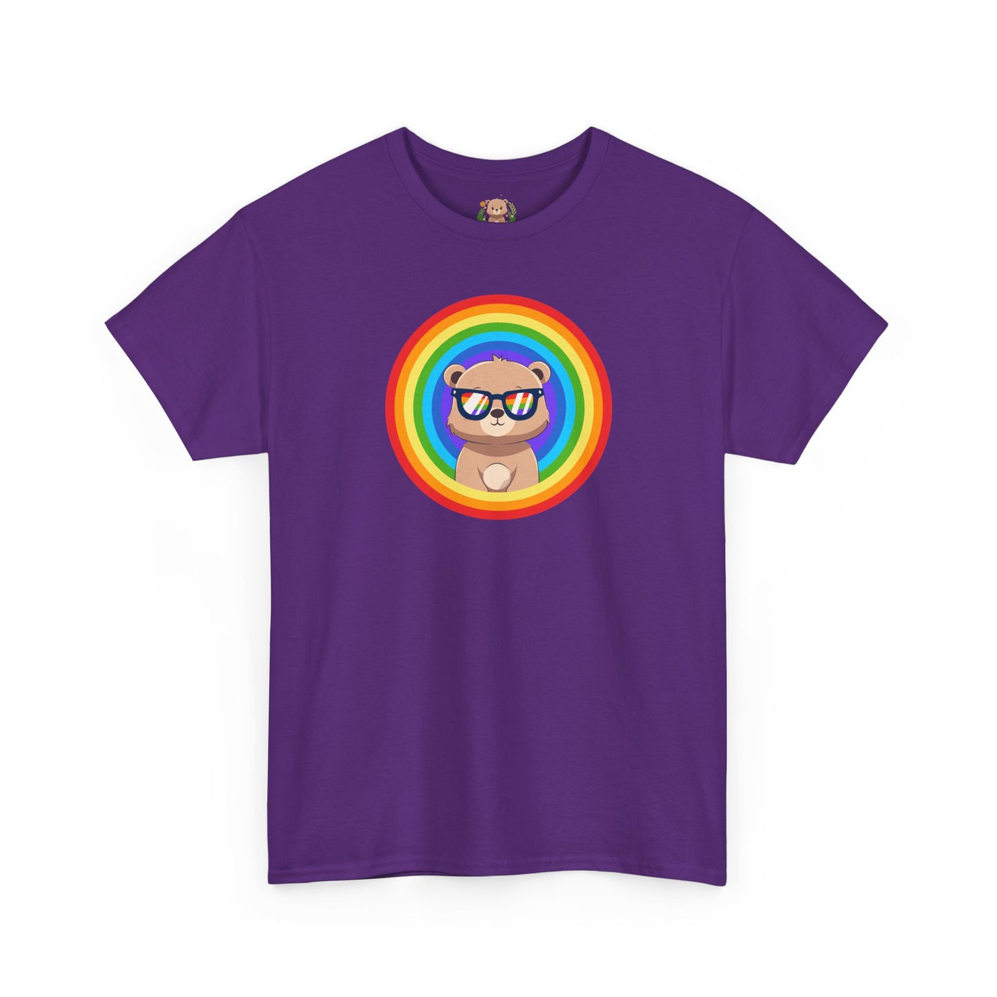 Rainbow Pancha bear rings (front) unisex crewneck t-shirt