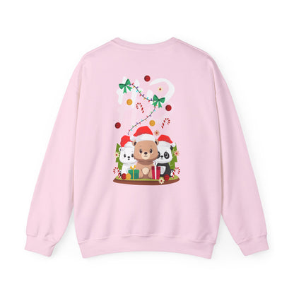 Ho Ho Ho Christmas bears (back) unisex cozy crewneck sweatshirt