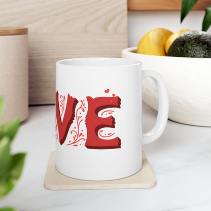 Love letters ceramic coffee/tea mug/cup (11oz/15oz)