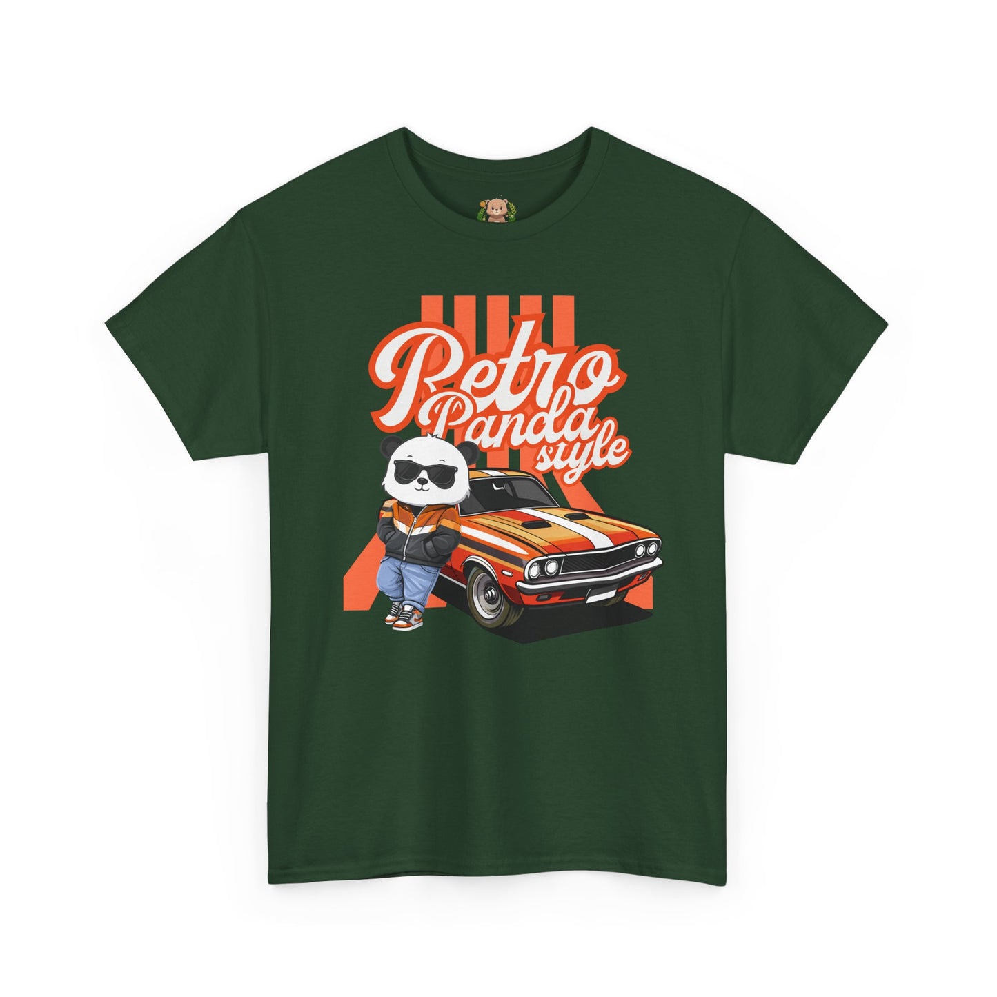 Retro panda style with Macho (front) unisex crewneck t-shirt