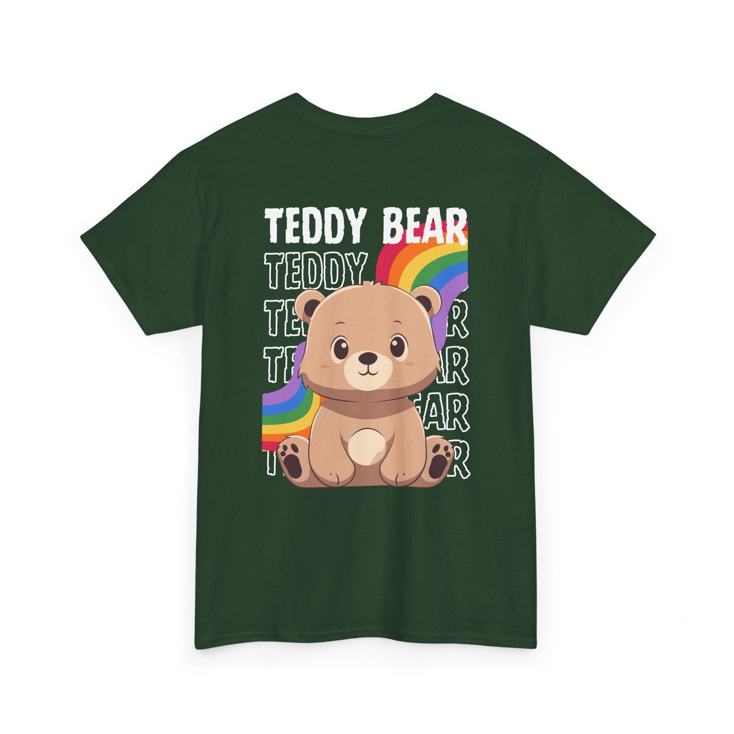 Teddy bear rainbow pancha (back) unisex crewneck t-shirt