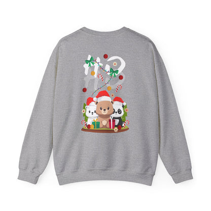 Ho Ho Ho Christmas bears (back) unisex cozy crewneck sweatshirt