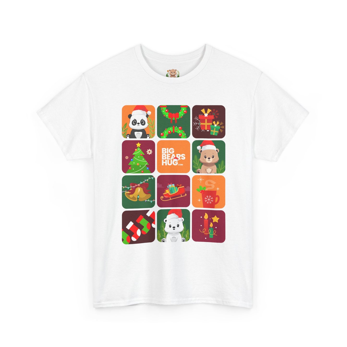 Bear hug Christmas grid (front) unisex crewneck t-shirt