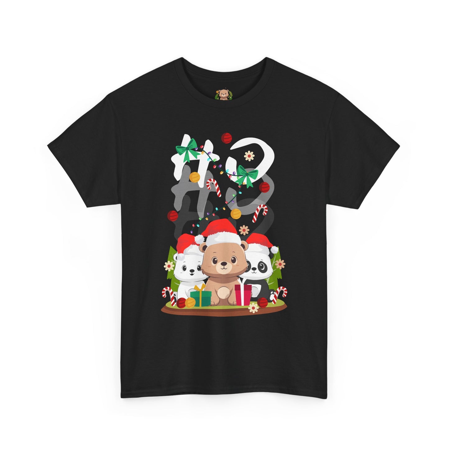 Ho Ho Ho Christmas bears (front) unisex crewneck t-shirt