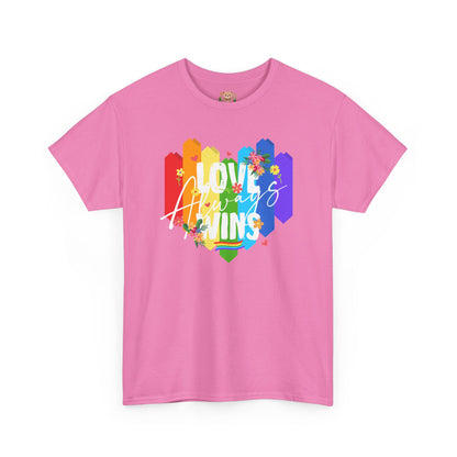 Love always wins rainbow (front) unisex crewneck t-shirt