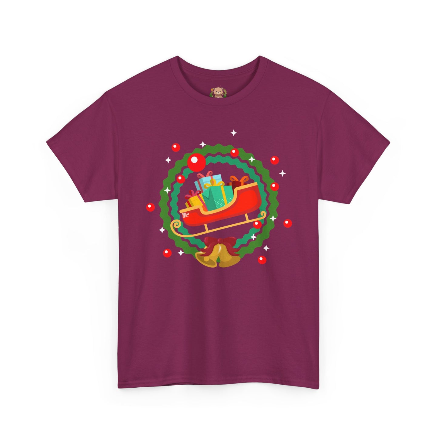 Santa coming with Christmas gifts (front) unisex crewneck t-shirt