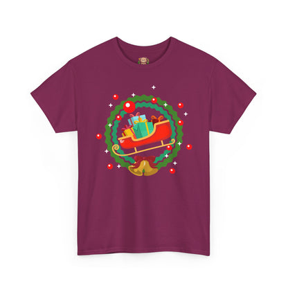 Santa coming with Christmas gifts (front) unisex crewneck t-shirt
