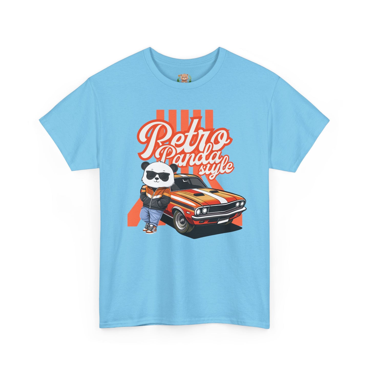 Retro panda style with Macho (front) unisex crewneck t-shirt