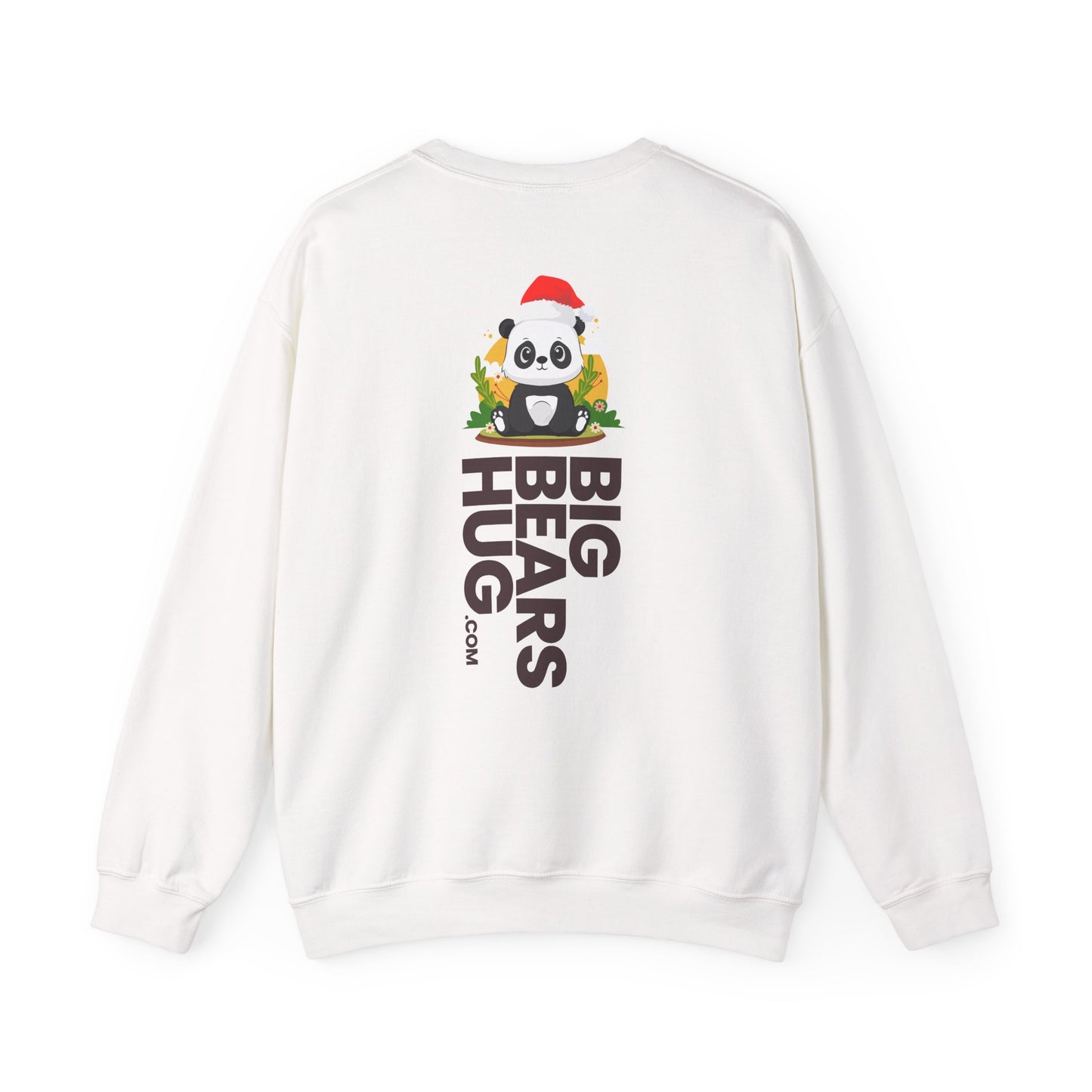 Macho bear hug (back) Christmas unisex cozy crewneck sweatshirt