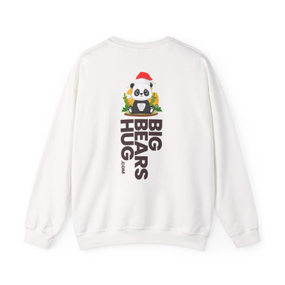 Macho bear hug (back) Christmas unisex cozy crewneck sweatshirt