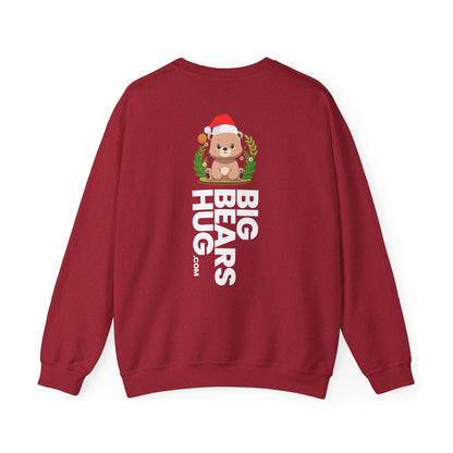 Pancha bear hug (back) Christmas unisex cozy crewneck sweatshirt