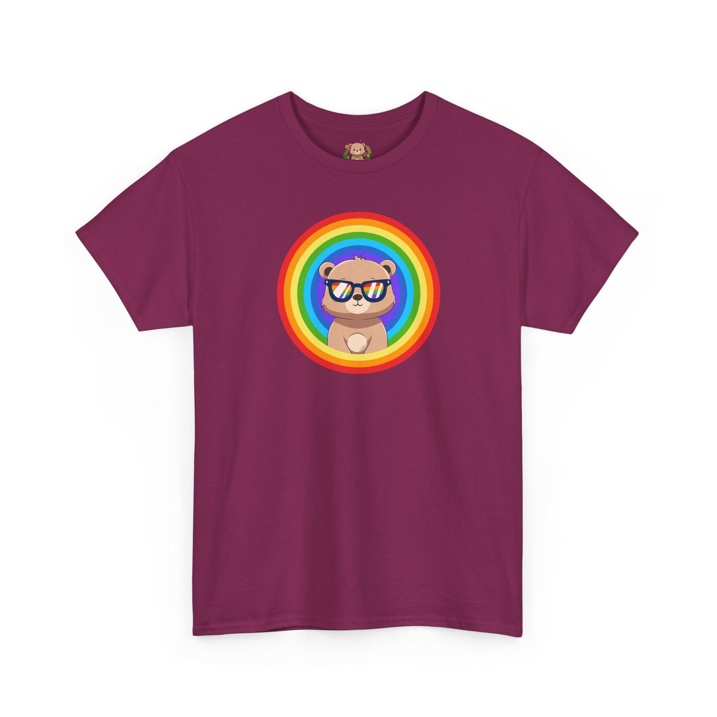 Rainbow Pancha bear rings (front) unisex crewneck t-shirt