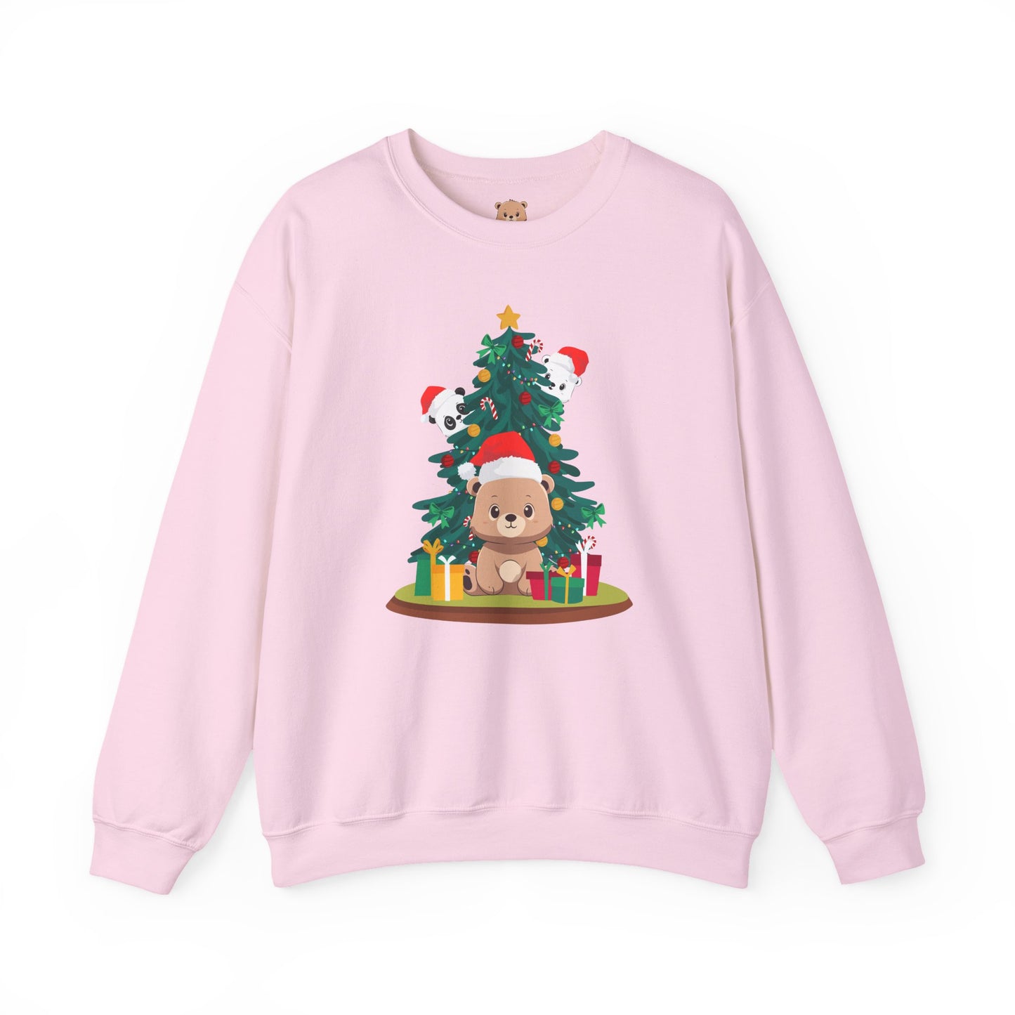 Peek a booo Christmas Santa bears unisex cozy crewneck sweatshirt